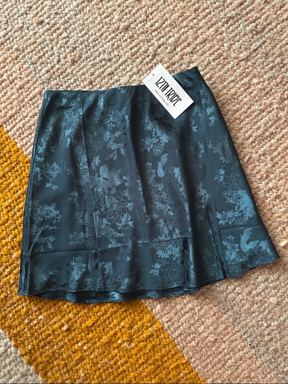 12th Tribe Willow Dark Teal Mini Skirt